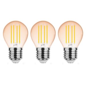 Modee E27 LED Lamp 4W - 320lm - 1800K - Warm Wit - LED Filament Amber Globe Mini P45 - Vervangt 28W Halogeen Gloeilamp - 3 stuks