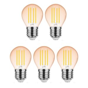 Modee E27 LED Lamp 4W - 320lm - 1800K - Warm Wit - LED Filament Amber Globe Mini P45 - Vervangt 28W Halogeen Gloeilamp - 5 stuks