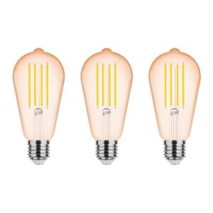 Modee E27 LED Lamp 4W - 320lm - 1800K - Warm Wit - LED Filament Amber ST64 - Vervangt 33W Halogeen Gloeilamp - 3 stuks