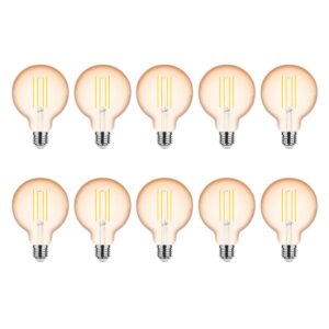 Modee E27 LED Lamp 4W - 360lm - 1800K - Amber - LED Filament Globe G95 - Vervangt 33W Halogeen Gloeilamp - 10 stuks