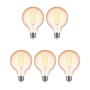 Modee E27 LED Lamp 4W - 360lm - 1800K - Amber - LED Filament Globe G95 - Vervangt 33W Halogeen Gloeilamp - 5 stuks