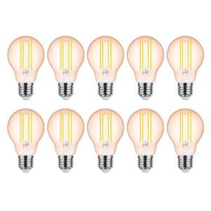 Modee E27 LED Lamp 4W - 360lm - 1800K - Warm Wit - LED Filament Amber Globe A60 - Vervangt 28W Halogeen Gloeilamp - 10 stuks