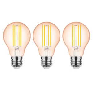 Modee E27 LED Lamp 4W - 360lm - 1800K - Warm Wit - LED Filament Amber Globe A60 - Vervangt 28W Halogeen Gloeilamp - 3 stuks