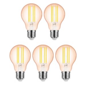 Modee E27 LED Lamp 4W - 360lm - 1800K - Warm Wit - LED Filament Amber Globe A60 - Vervangt 28W Halogeen Gloeilamp - 5 stuks