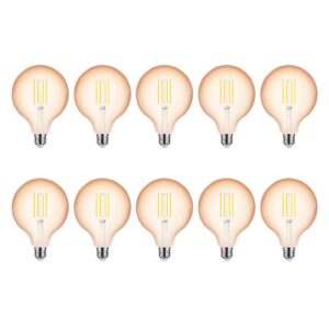 Modee E27 LED Lamp 4W - 360lm - 1800K - Warm Wit - LED Filament Amber Globe G125 - Vervangt 33W Halogeen Gloeilamp - 10 stuks