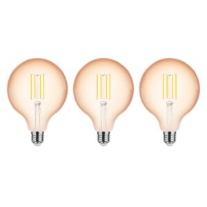 Modee E27 LED Lamp 4W - 360lm - 1800K - Warm Wit - LED Filament Amber Globe G125 - Vervangt 33W Halogeen Gloeilamp - 3 stuks