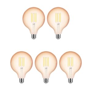 Modee E27 LED Lamp 4W - 360lm - 1800K - Warm Wit - LED Filament Amber Globe G125 - Vervangt 33W Halogeen Gloeilamp - 5 stuks