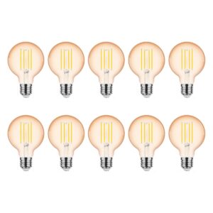 Modee E27 LED Lamp 4W - 360lm - 1800K - Warm Wit - LED Filament Amber Globe G80 - Vervangt 33W Halogeen Gloeilamp - 10 stuks