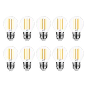 Modee E27 LED Lamp 4W - 470lm - 2700K - Warm Wit - LED Filament Globe Mini P45 - Vervangt 40W Halogeen Gloeilamp - 10 stuks