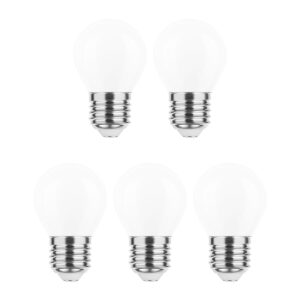 Modee E27 LED Lamp 4W - 470lm - 4000K - Neutraal Wit - LED Filament Melkglas Globe Mini P45 - Vervangt 40W Halogeen Gloeilamp - 5 stuks