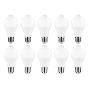 Modee E27 LED Lamp 8.8W met  Bewegingssensor - 806lm - 4000K - Neutraal Wit - Globe A60 - Vervangt 60W Halogeen Gloeilamp - 10 stuks
