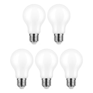 Modee E27 LED Lamp 8W - 1055lm - 4000K - Neutraal Wit - LED Filament Melkglas Globe A60 - Vervangt 75W Halogeen Gloeilamp - 5 stuks
