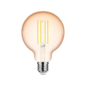 Modee E27 LED Lamp Dimbaar 4W - 300lm - 1800K - Warm Wit - LED Filament Amber Globe G95 - Vervangt 28W Halogeen Gloeilamp