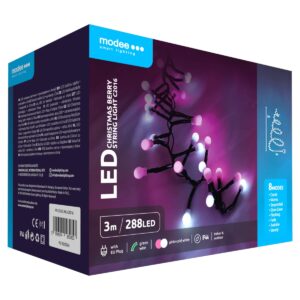 Modee Lichtgordijn 3x2 Meter - Kerstverlichting voor Buiten en Binnen - 192 LED Lampjes - 8 Lichtstanden - IP44 - 2700K - Warm Wit Licht - 3 stuks