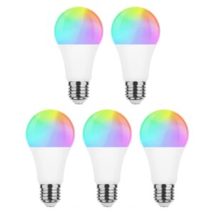 Modee Smart E27 Led Lamp - 9.4W - Slimme Lamp - RGB en Kleurtemperaturen - App Bediening - 806 lumen - A60 Lamp - 5 Stuks