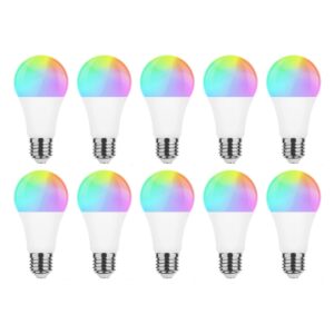 Modee Smart E27 LED Lamp met Afstandsbediening - 9.4W - Slimme Lamp - RGB en Neutraal Wit - A60 Lamp - 10 Stuks