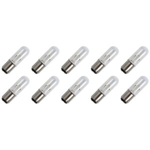 Signaallamp Ba15d 12V 15W - 1250 mAh - 10 stuks - T16 Gloeilamp Ø16mm - 54mm - 2500K - Dimbaar