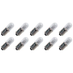 Signaallamp BA9S 6V 0.3W - 50 mAh - 10 stuks - T10 Gloeilamp Ø10mm - 28mm - 2500K - Dimbaar