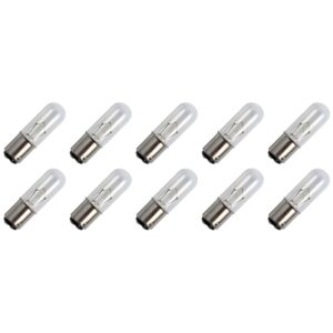 Signaallamp Ba15d 24V 5W - 208 mAh - 10 stuks - T16 Gloeilamp Ø16mm - 54mm - 2500K - Dimbaar