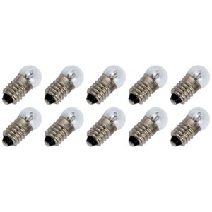 Signaallamp E10 6V 0.36W - 60 mAh - 10 stuks - G11 Gloeilamp Ø11mm - 24mm - 2500K - Dimbaar