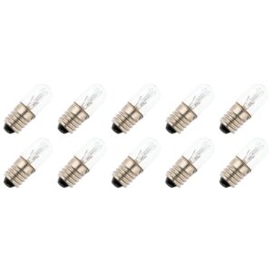 Signaallamp E10 130V 2.6W - 20 mAh - 10 stuks - T10 Gloeilamp Ø10mm - 28mm - 2500K - Dimbaar