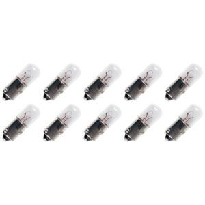 Signaallamp Ba9s 6.3V 1.58W - 250 mAh - 10 stuks - T10 Gloeilamp Ø10mm - 28mm - 2500K - Dimbaar