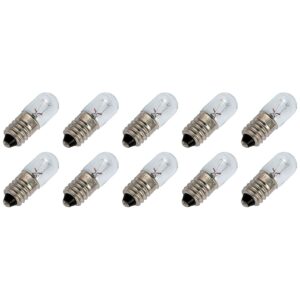 Signaallamp E10 60V 5W - 83 mAh - 10 stuks - T10 Gloeilamp Ø10mm - 28mm - 2500K - Dimbaar