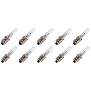 Signaallamp E10 60V 3.6W - 60 mAh - 10 stuks - T6.6 Gloeilamp Ø6.6mm - 35mm - 2500K - Dimbaar