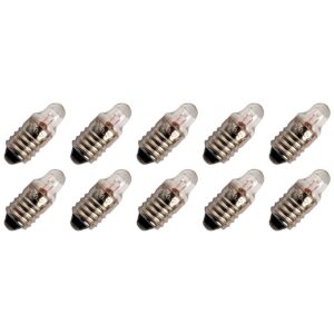Signaallamp E10 1.2V 0.26W - 216 mAh - 10 stuks - T9 Gloeilamp Ø9mm - 23mm - 2500K - Dimbaar