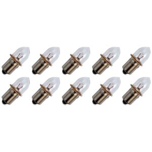 Signaallamp P13.5S 7.2V 3.6W - 500 mAh - 10 stuks - T1 Gloeilamp Ø10mm - 30mm - 2500K - Dimbaar