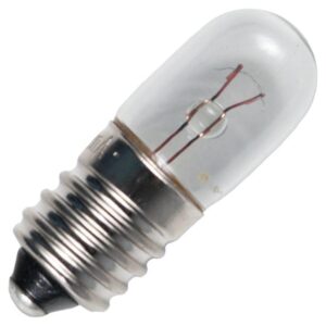 Signaallamp E10 6.3V 2W - 317 mAh - Per stuk - T10 Gloeilamp Ø10mm - 28mm - 2500K - Dimbaar