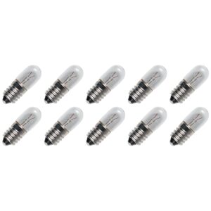 Signaallamp E10 6.3V 2.8W - 444 mAh - 10 stuks - T10 Gloeilamp Ø10mm - 28mm - 2500K - Dimbaar
