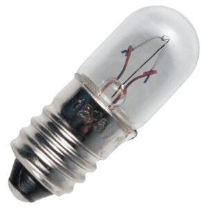 Signaallamp E10 8V 0.8W - 100 mAh - Per stuk - T10 Gloeilamp Ø10mm - 28mm - 2500K - Dimbaar