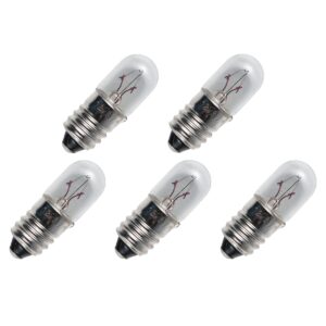 Signaallamp E10 8V 0.8W - 100 mAh - 5 stuks - T10 Gloeilamp Ø10mm - 28mm - 2500K - Dimbaar