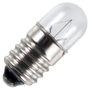 Signaallamp E10 12V 2W - 166 mAh - Per stuk - T9 Gloeilamp Ø9mm - 23mm - 2500K - Dimbaar