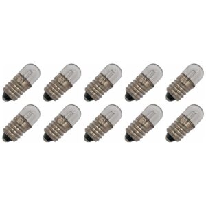 Signaallamp E10 30V 2W - 66 mAh - 10 stuks - T9 Gloeilamp Ø9mm - 23mm - 2500K - Dimbaar