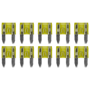 ProRide Steekzekeringen Mini 20A - Geel - Geschikt voor auto, boot en camper - 10 stuks