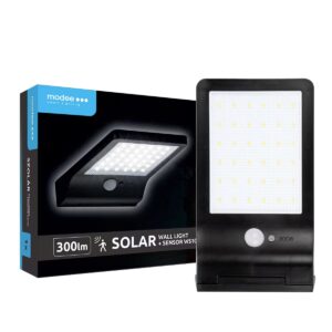 Modee Solar Buitenlamp LED met Bewegingssensor - Wandlamp op Zonne Energie - IP44 - Daglicht Wit - 2 stuks
