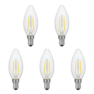 SPL E14 LED Lamp 2W Dimbaar - CRI 93 - Extra Warm Wit - 2500K - LED Filament Kaars C35 - Vervangt 16W - 5 Stuks