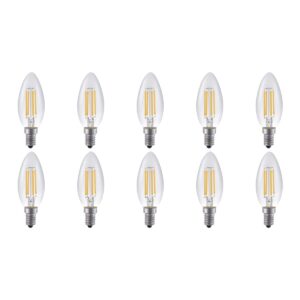 SPL E14 LED Lamp 4W Dimbaar - CRI 90 - Extra Warm Wit - 2500K - LED Filament Kaars C35 - Vervangt 33W - 10 Stuks
