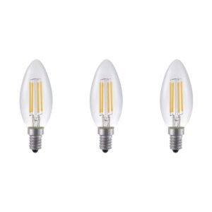 SPL E14 LED Lamp 4W Dimbaar - CRI 90 - Extra Warm Wit - 2500K - LED Filament Kaars C35 - Vervangt 33W - 3 Stuks