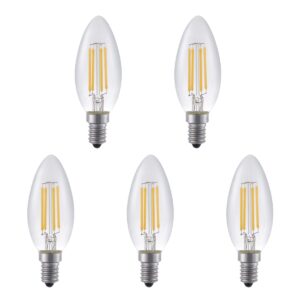 SPL E14 LED Lamp 4W Dimbaar - CRI 90 - Extra Warm Wit - 2500K - LED Filament Kaars C35 - Vervangt 33W - 5 Stuks
