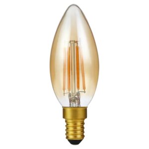 SPL E14 LED Lamp 4W Dimbaar - CRI 93 - Goud - Extra Warm Wit - 2200K - LED Filament Kaars C35 - Vervangt 25W - Per Stuk