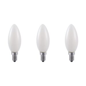SPL E14 LED Lamp 3W Dimbaar - CRI 90 - Opaal - Extra Warm Wit - 2500K - LED Filament Kaars C35 - Vervangt 25W - 3 Stuks