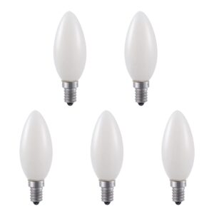 SPL E14 LED Lamp 3W Dimbaar - CRI 90 - Opaal - Extra Warm Wit - 2500K - LED Filament Kaars C35 - Vervangt 25W - 5 Stuks