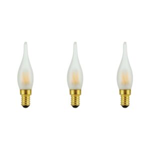 SPL E14 LED Lamp 1.8W Dimbaar - CRI 93 - Melkglas - Extra Warm Wit - 2000K - LED Filament Kaars Vlam C23 - Vervangt 10W - 3 Stuks