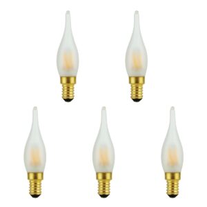 SPL E14 LED Lamp 1.8W Dimbaar - CRI 93 - Melkglas - Extra Warm Wit - 2000K - LED Filament Kaars Vlam C23 - Vervangt 10W - 5 Stuks