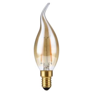 SPL E14 LED Lamp 2W Dimbaar - CRI 93 - Goud - Extra Warm Wit - 2200K - LED Filament Kaars Vlam C35 - Vervangt 15W - Per Stuk