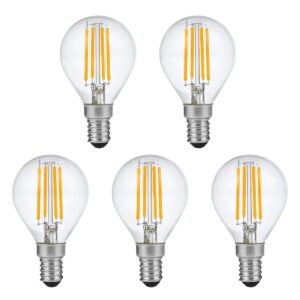SPL E14 LED Lamp 4W Dimbaar - CRI 90 - Extra Warm Wit - 2200K - LED Filament Globe G45 - Vervangt 28W - 5 Stuks