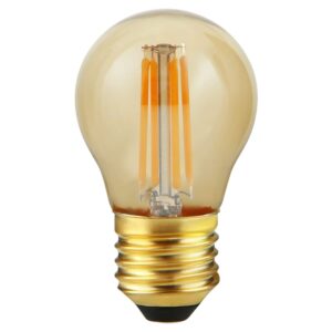 SPL E27 LED Lamp 4W Dimbaar - CRI 90 - Goud - Extra Warm Wit - LED Filament G45 - Amber - Vervangt 26W - Per Stuk